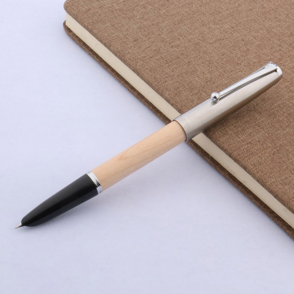 Jinhao 605 Tintenroller – Silber, Prägemuster, Mit Schwarzer Mine, Schiebekappe