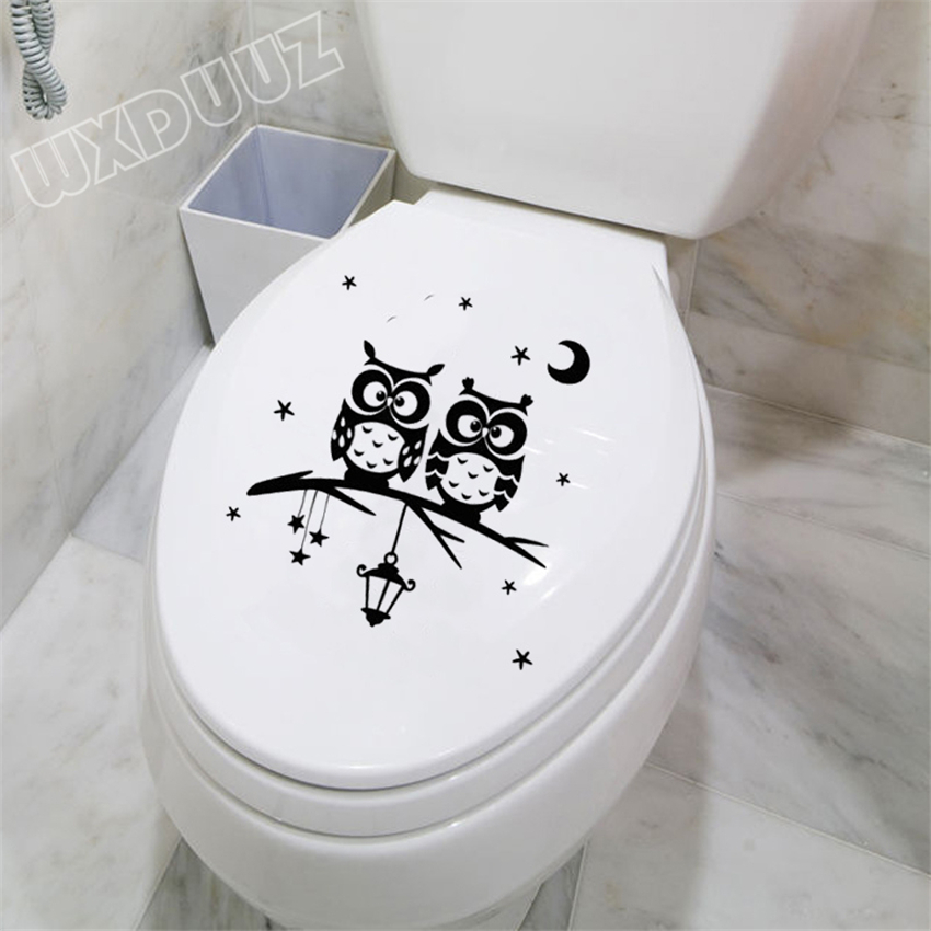 Pegatina de papel higiénico para decoración de pared del hogar, pegatina de de búho, luna y estrella, interruptor, F33