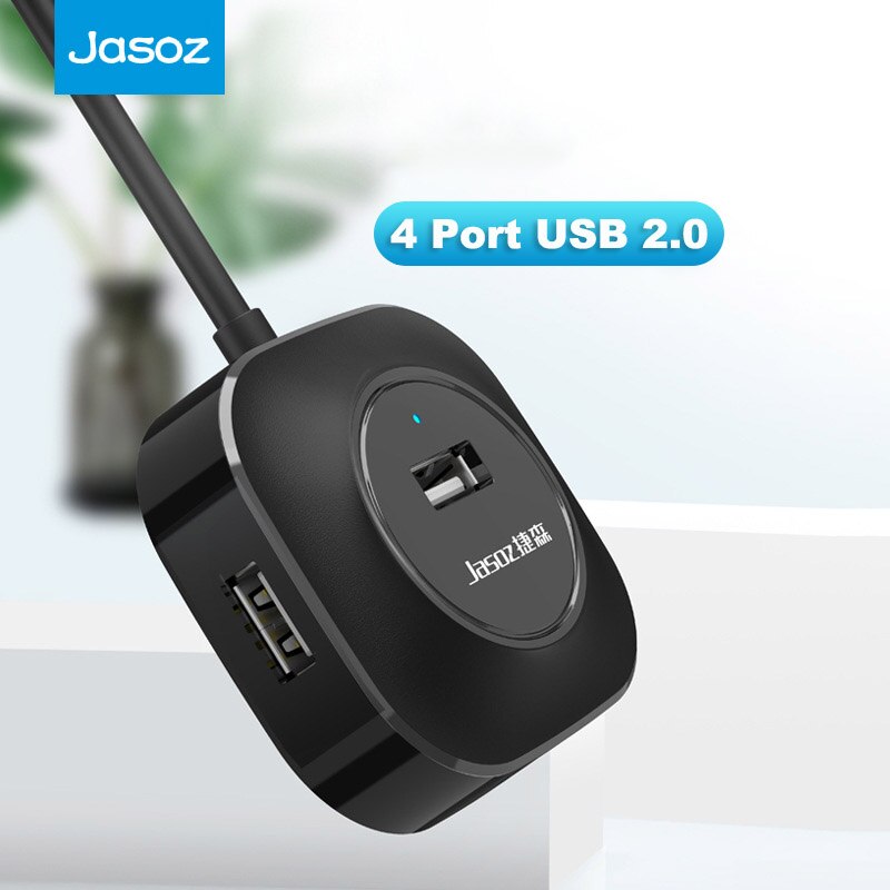 Jasoz USB 2.0 HUB 4-Port Expander Adapter With Micro USB Charge Power Port Multi USB Splitter For Hard Disk PC Mouse Keyboard