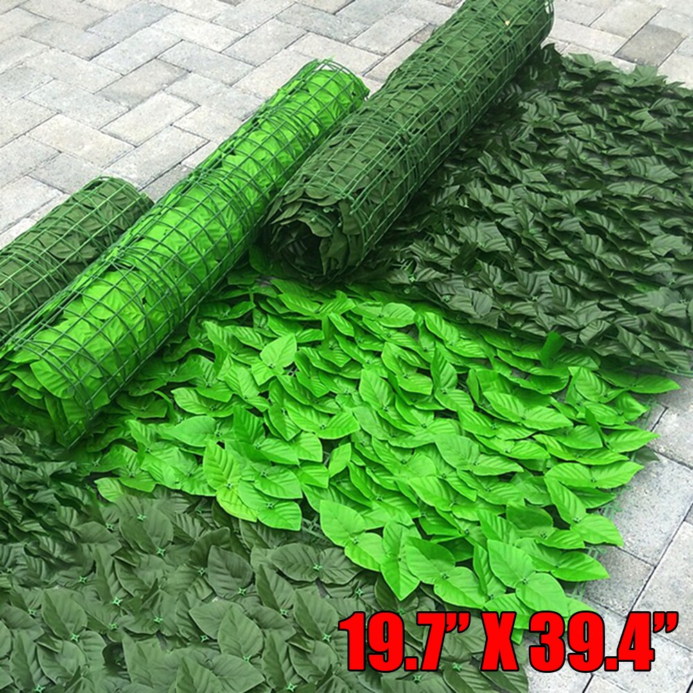 Panel enrollado de hiedra para decoración del hogar, cerca Artificial de hojas verdes con protección UV para balcón, privacidad, jardín, patio trasero, plantas de ratán para pared