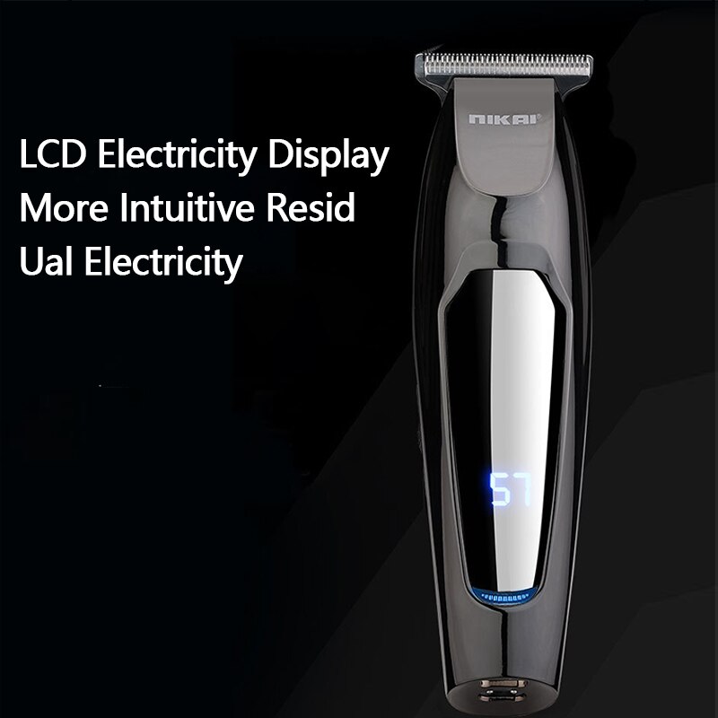 NIKAI Gradient LCD Digital Display Rechargeable Hair Clipper Retro Electric Clipper Barber Hair Trimmers USB Electric Push Fader