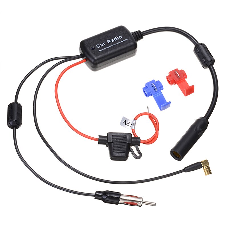 Mayitr AM/FM Car Aerial DAB Digital Radio Signal Amplifier 12V Automobile 25dB Gain Antenna Signals Booster For Universal Auto