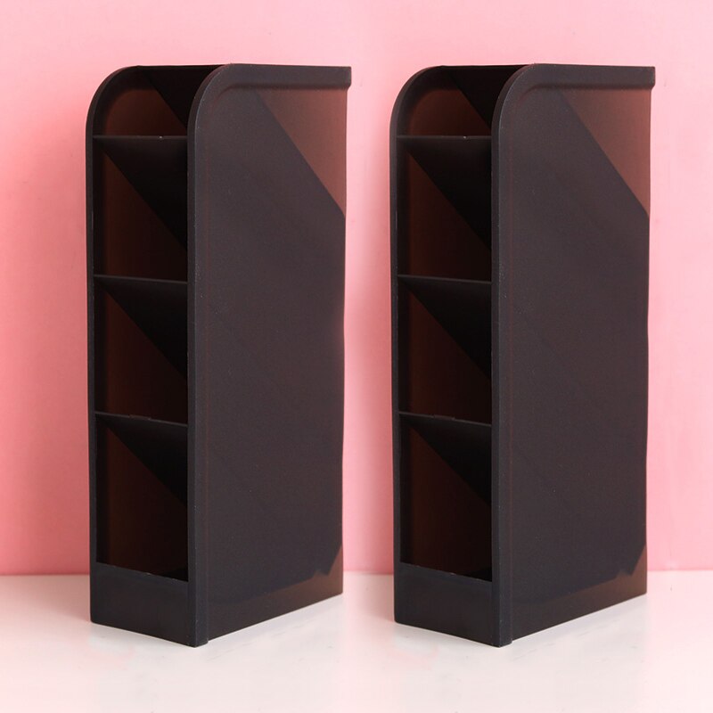 Soporte para bolígrafos transparente de gran capacidad, Caja de almacenaje para maquillaje, decoración, escritorio: Black