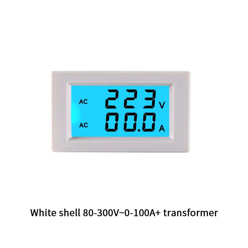 1pcs black white AC voltage and current meter Digital display 220V380V100A voltage and current detection dual display D85-2042A: W 80-300V 100A