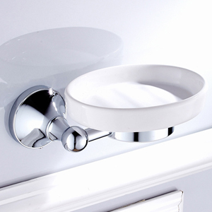 Verchroomd Messing Gemaakt Wall Mount Bad Hardware Sets Handdoek Bar Robehaak Papier Houder Vierkante Badkamer Accessoires Set: Soap Dish