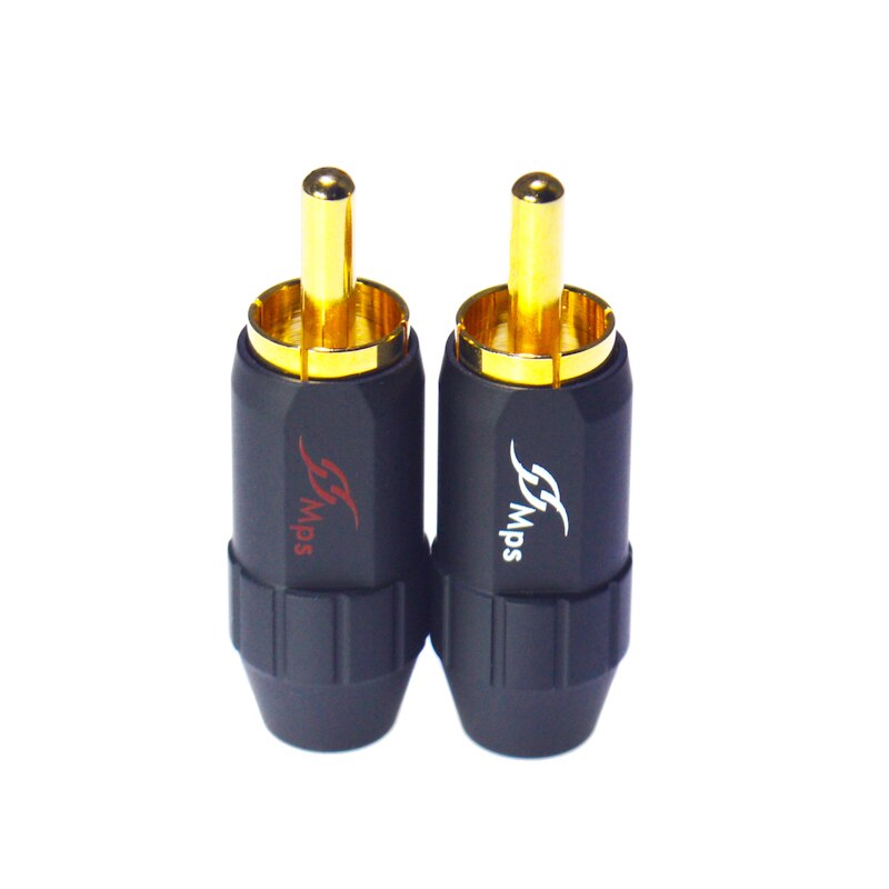 MPS Fish-4B HiFi Copper RCA Plug 24K Gold Plated Audio Double Lotus adapter Plug head Adapter for Speaker Cable Amplifiers