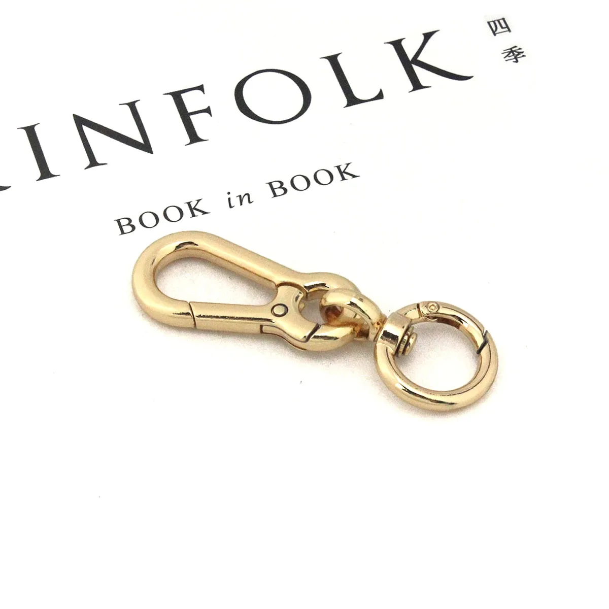 1Pc Karabijnhaak Metalen Draaibare Ooghaak Veerpoort Trigger Clips Voor Lederen Handwerk Riem Riem Webbing Sleutelhanger Haken: Antiek Messing