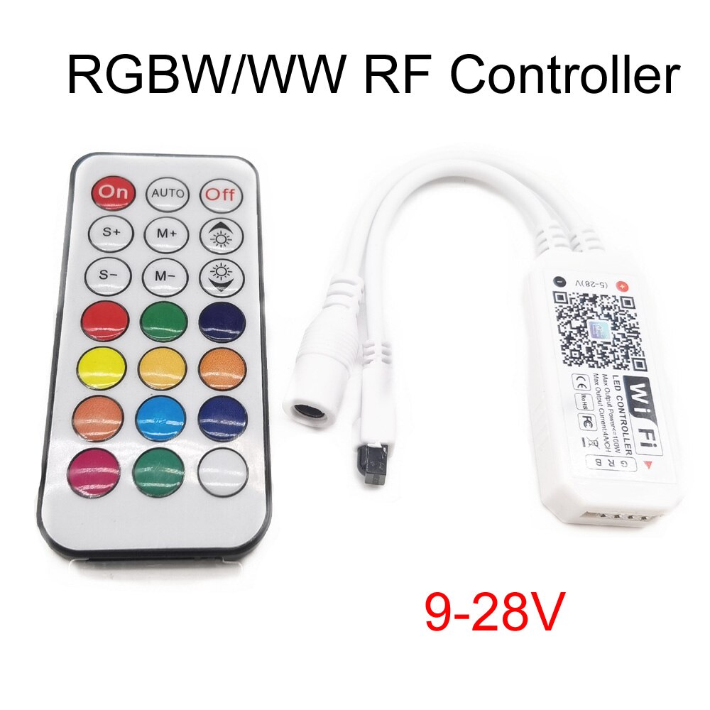 DC5V 12V 24V RGB Led Wifi Controller RGBW RGBWW Bluetooth WiFi LED controller For 5050 2835 WS2811 WS2812B led strip Magic Home: 21Key RF RGBW Wifi