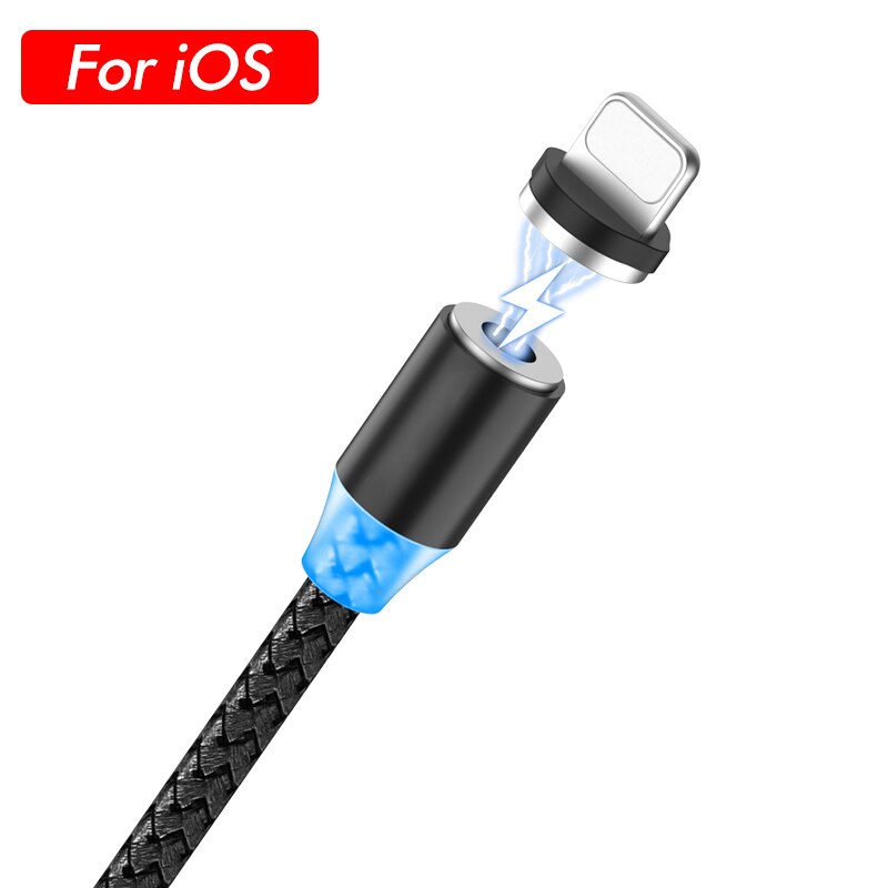 1m Cable USB magnético para Mercedes W203 W204 W205 W211 Benz Cadillac ATS SRX CTS para Lexus RX RX300: Black For iPhone