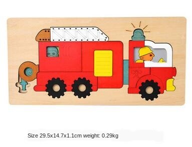 Creativo Fai Da Te A Più Strati Bambini di Assemblaggio Jigsaw Puzzle Educativi Strumenti di Apprendimento di Legno 3d Puzzle Giocattoli Del Bambino Del Fumetto Dei Capretti N027: YELLOW