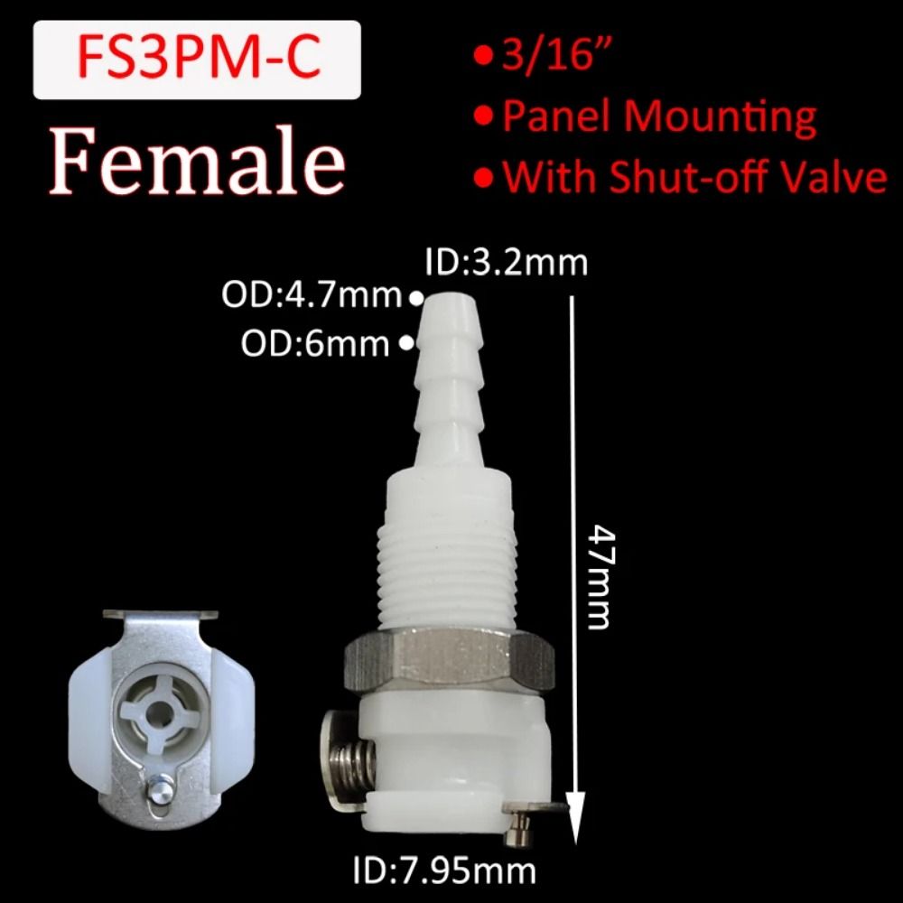 Plastic Disconnect Fitting Coupling Hose Joint Quick Shut-Off Tube Connector Hose Barb Valved Male Female 3/16 1/4 Quick Coupler: Beige