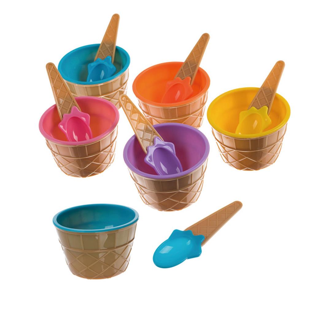 1Set Kids Ice Cream Bowl Spoon Set Durable Children Lovely Dessert Bowl DIY Ice Cream Tools icecream bowl+spoon