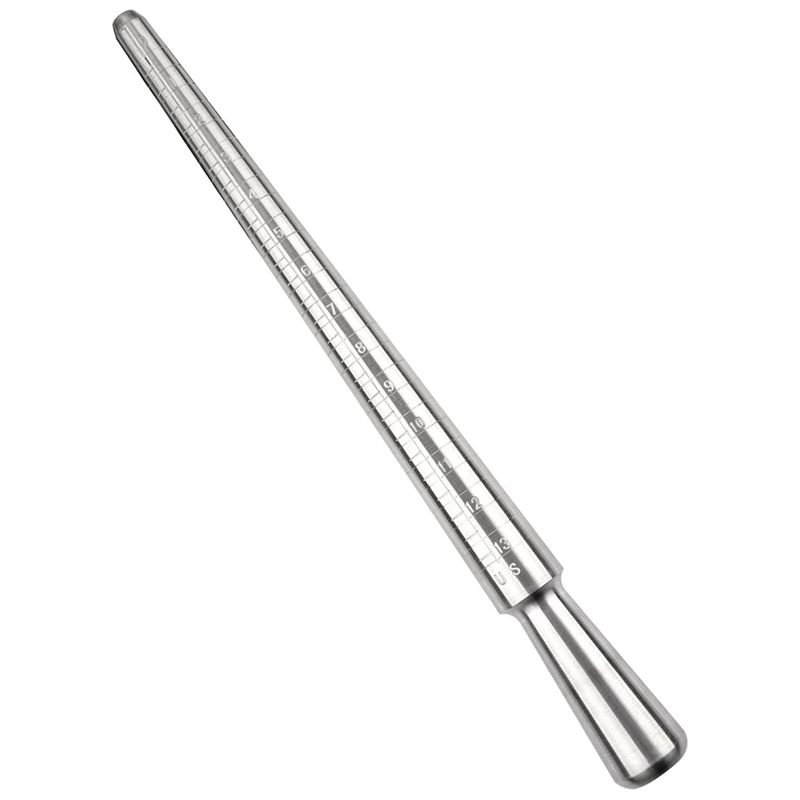 Ring Size Measuring Tool with Metal Ring Mandrel, Ring Gauges Finger Sizer and Rubber Jewelry Hammer for Jewelry Making