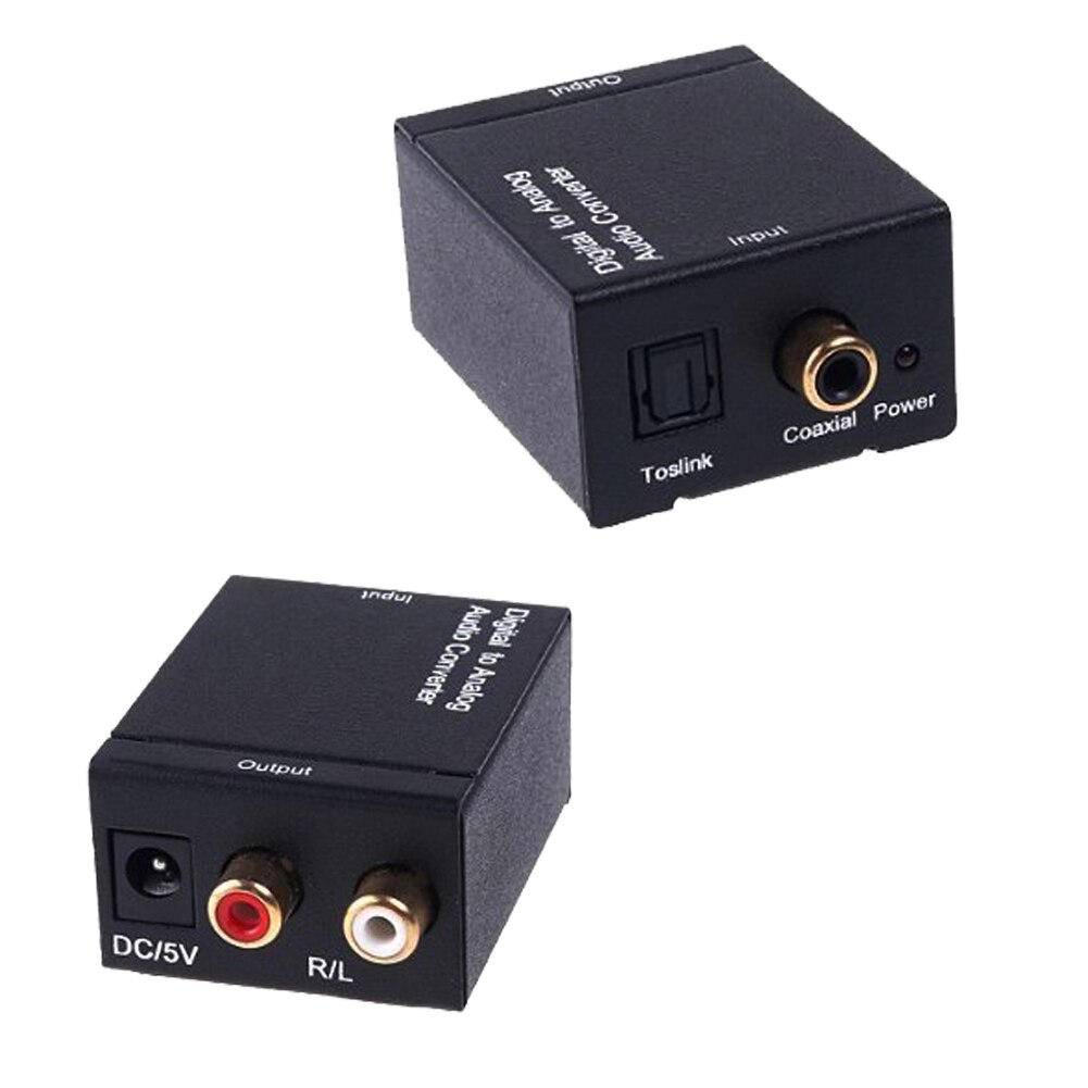 Digital til analog lydkonverter digital optisk koaksial koaksialkobling til analog rca l/r audio converter adapter forsterker
