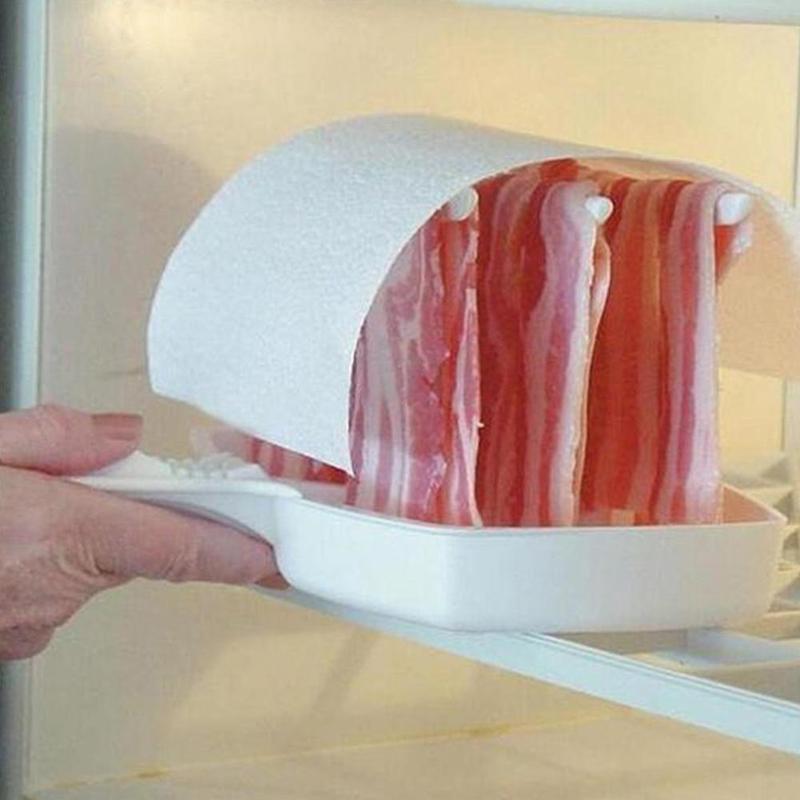 White Plastic Barbecue Grill Microwave Grill Kitchen Household Cooking Tray Baking Stove Bacon I5T1