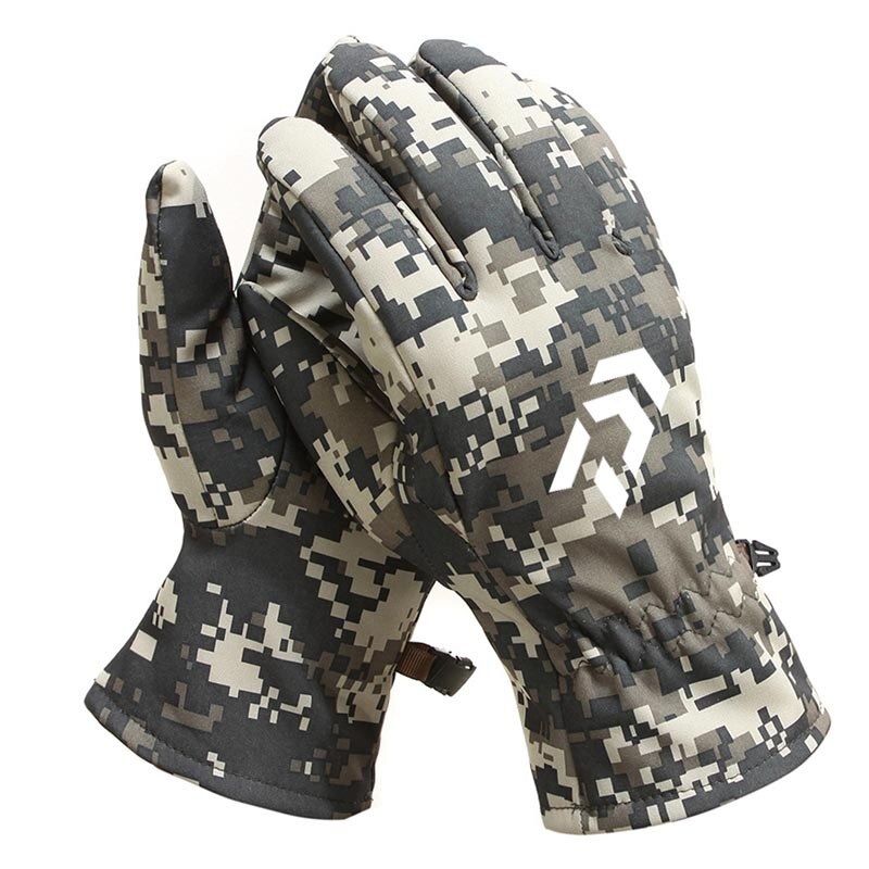 Heren Outdoor Winter Camouflage Ski Vissen Handschoenen Winddicht Volledige Vinger Anti-Slip Klimmen Wandelen Camping Paardrijden Vissen Handschoenen: acubai