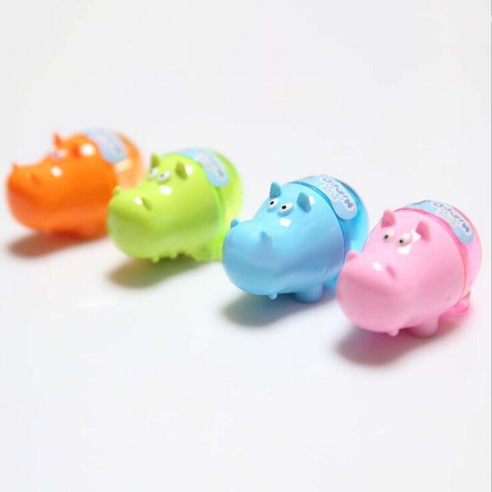 Mini Sacapuntas con forma de hipopótamo para niños y estudiantes, cuchillo colorido, cortador de lápices de Color aleatorio, ideal para