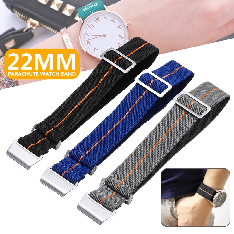 Moda substituição pulseiras elásticas cinta tecido náilon banda estilo pára-quedas elástico relógio banda relógios cassuais acessórios
