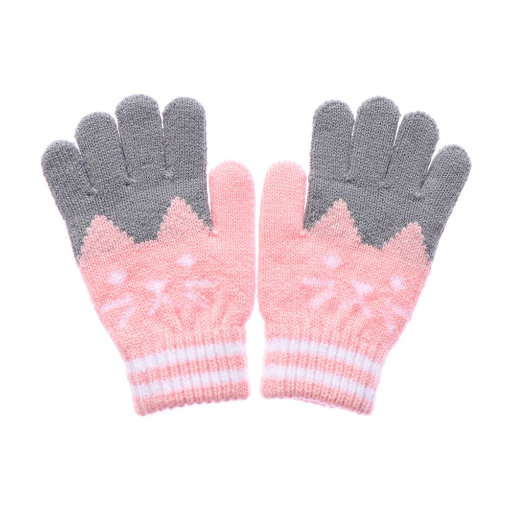 Gants d'hiver pour enfants de 4-10 ans | Gants chauds et tricotés pour enfants, Imitation cachemire, mitaines épaisses, pour filles et garçons, gant magique mignon: pink