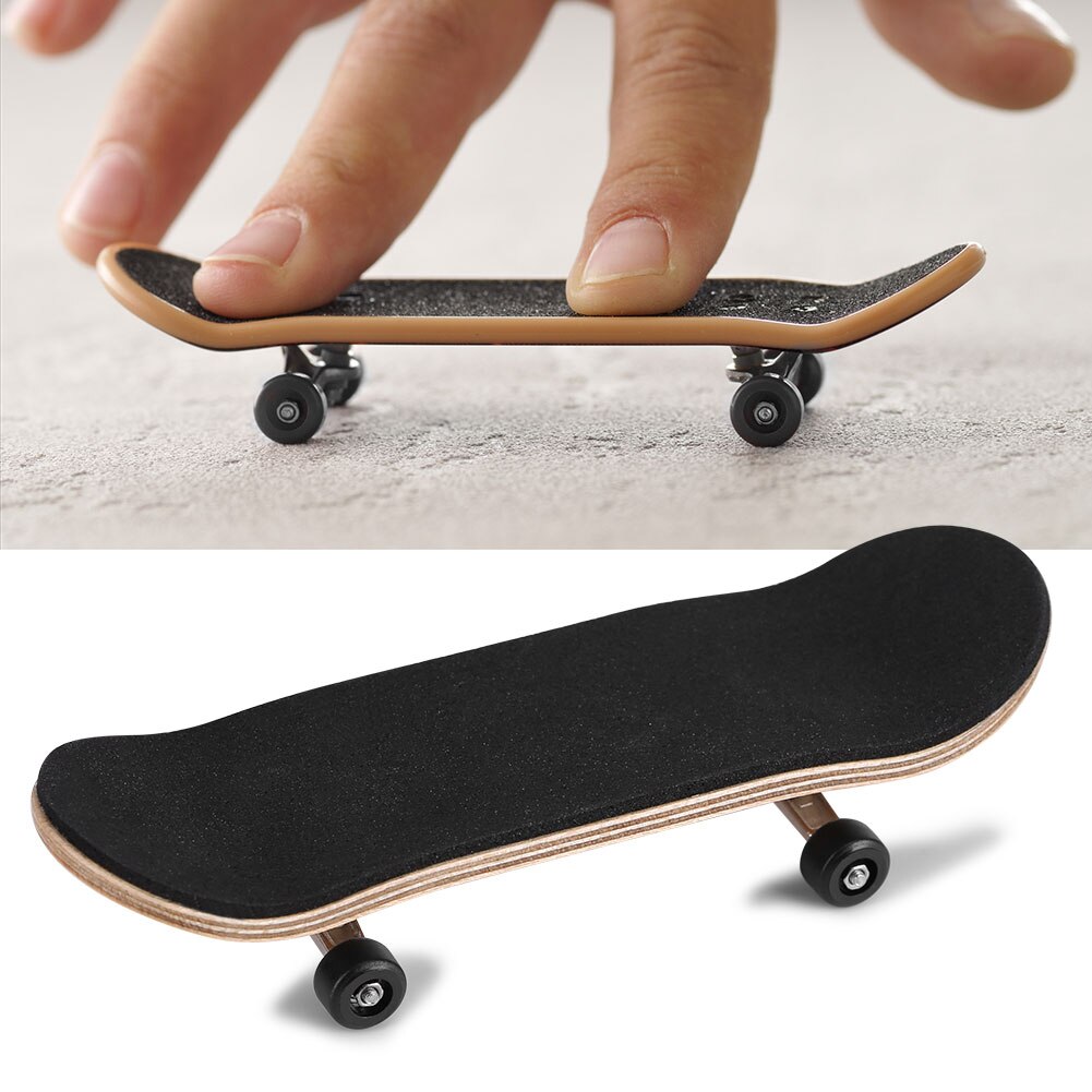 1 sæt træ gribebræt skateboard med æske børn dæk sport spil ahorn nyhed finger legetøj til voksne børn 6 farver