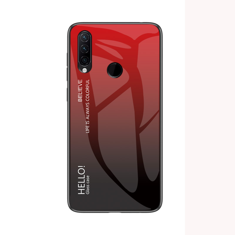 Funda de vidrio templado gradiente a prueba de arañazos para Lenovo Z5S Z6 Lite Z6 Pro silicona suave Parachoques en la carcasa para Lenovo z5 S: for Lenovo Z6 Lite / Red