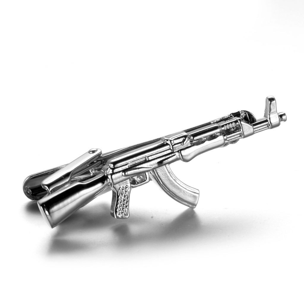 Zilver en goud Mannen Vintage Pijp Gun Stijl Stropdas Clip voor Mannen Commerciële Stropdas Bar Clips Pin