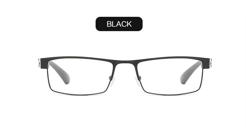 YOOSKE lentes no esféricos gafas de lectura hombres aleación de titanio presbicia gafas con dioptrías hipercopia gafas de prescripción: +350 / black