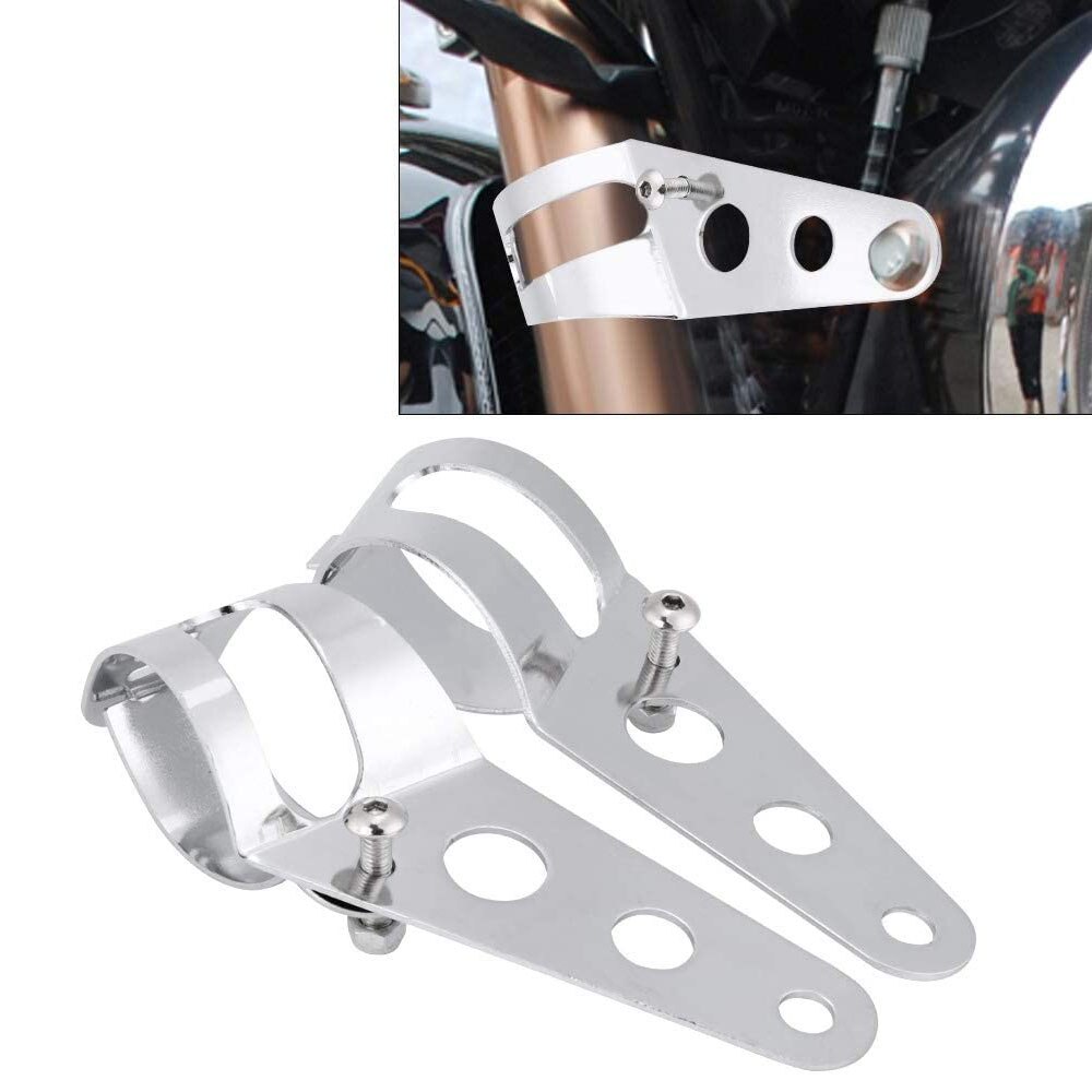 Motorcycle Headlight Mount Bracket Fork Tube Chopper Cafe Racer Lamp Holder Clamp 27-36mm 38-48mm