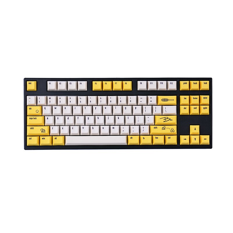Keycap 84 keys PBT Sublimatie 84 Mechanische Toetsenbord Originele Hoogte Keycaps Persoonlijkheid Supplement Kleine Bee Grote Carbon