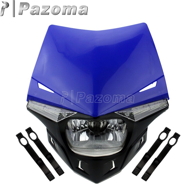 Motorrad Enduro Kopf Licht Supermoto Moto-Cross Universal- Scheinwerfer Dual Sport für KTM EXC SX SXF XC MX SMR: Blau