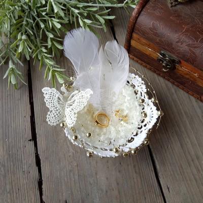 Handmade Wedding props ring setting ring box wedding crafts diameter12cm: Default Title