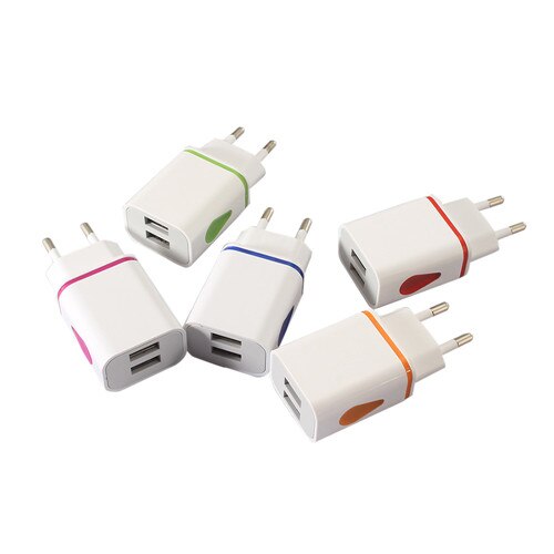 2.1A LED Dual USB Telefoon Oplader Adapter EU US Plug Snel Opladen Muur Travel AC Charger Adapter Voor iPhone 7 /7Plus: eu
