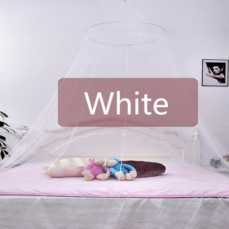 Hangende koepel babybed klamboe babybed klamboe draagbare bed tentnet voor kinderen 4 kleuren kinderkamer decoratie: Wit
