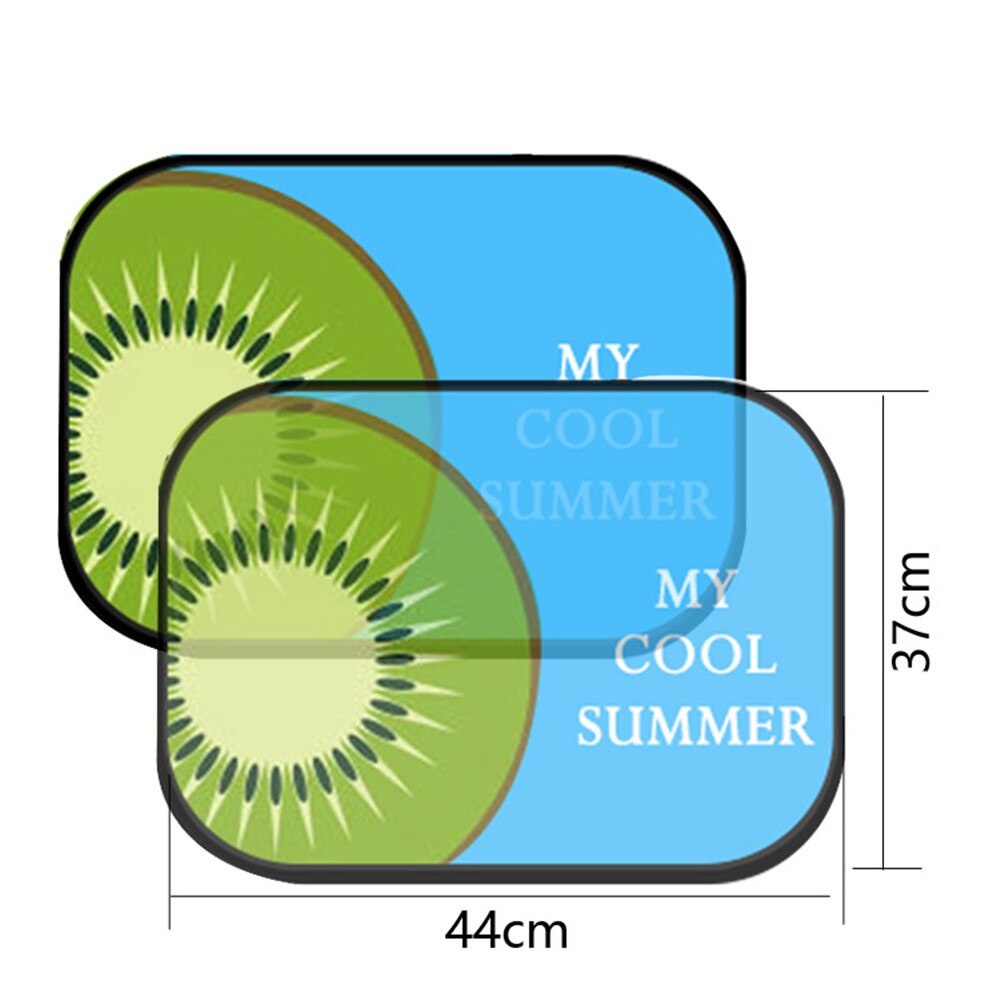 44X37 Cm Auto Cartoon Gordijn Cover Zon Blokkeren Auto Gordijn Side Blokkeren Treksterkte Zonnescherm Gordijn Voor Kinderen Auto-Styling: Kiwifruit