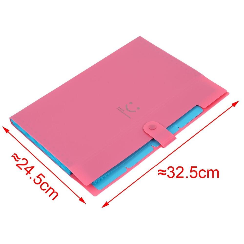 Stockage de papiers extensible taille 5 lettres pour école créative mignon accordéon A4 sac de dossier en plastique poche