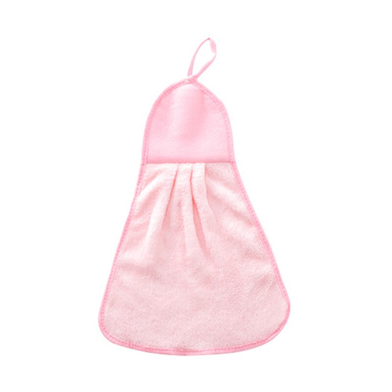 Nueva Toalla de mano de Color sólido, paños de cocina absorbentes de agua, toalla suave colgante, para manos Toalla de microfibra, suministros de cocina: Pink towel