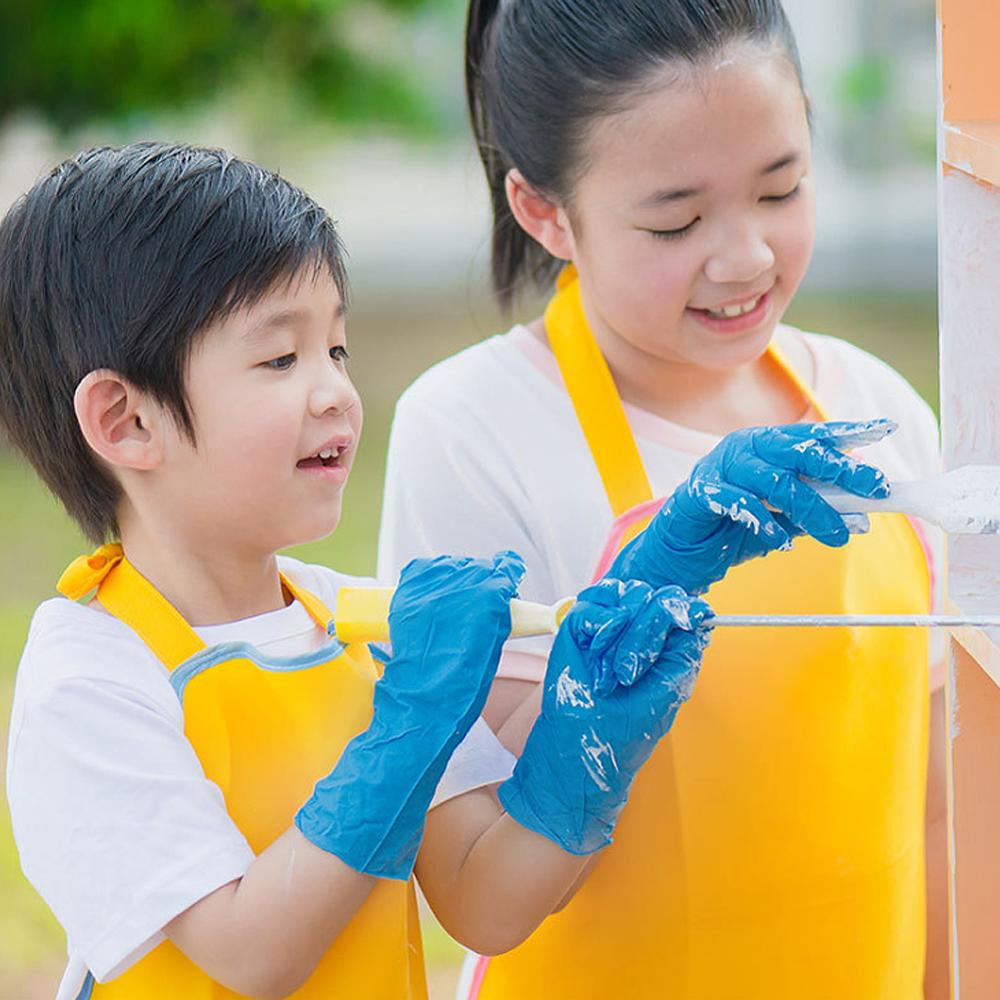 Guantes de goma de látex desechables para niños, protectores de manos universales para limpieza del hogar, experimentos, Catering, mano izquierda y derecha, 20 Uds.