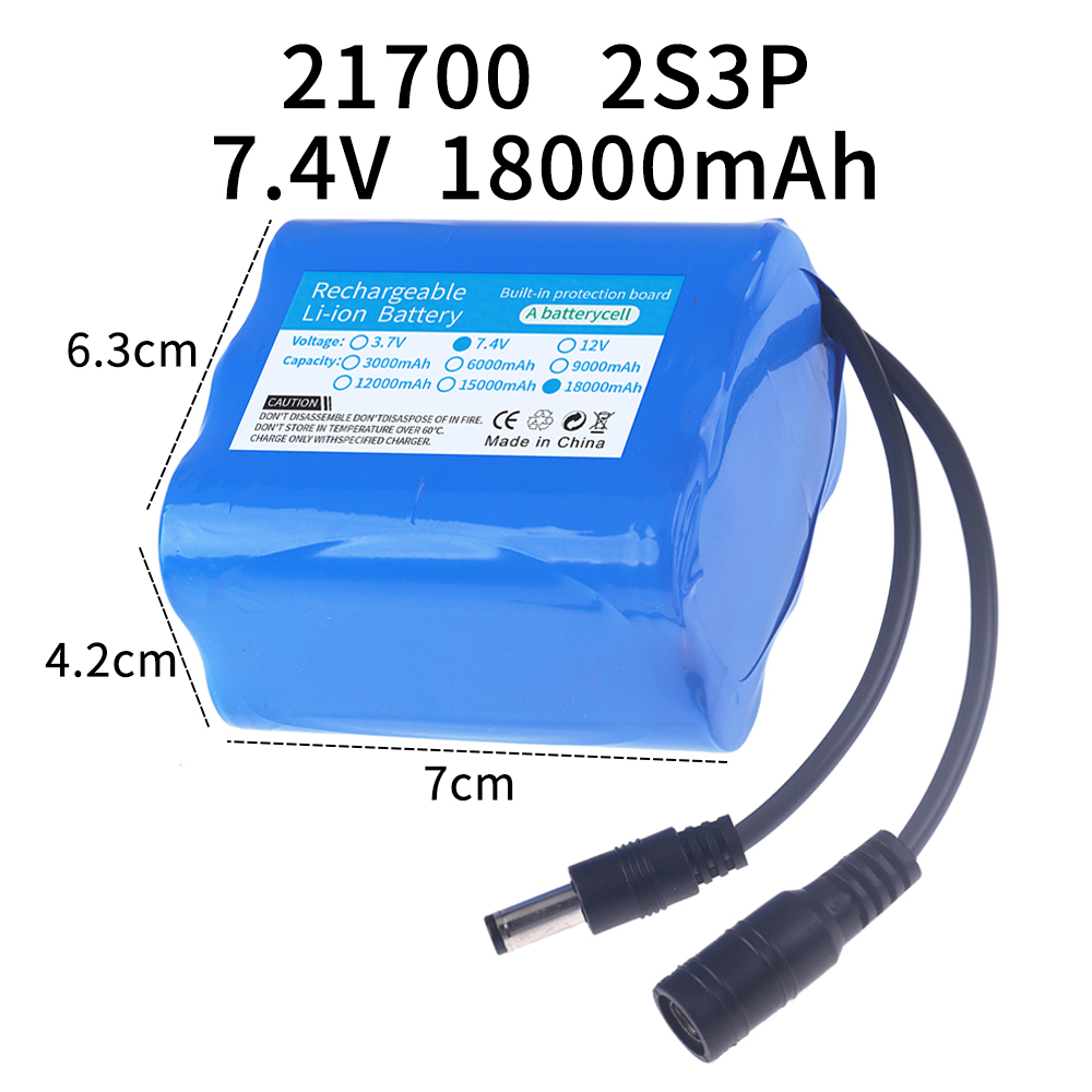 7.4v lithium-batterier 6000/12000/18000/24000 mah 21700 2s bådbatterier til fjernstyrede agnbåde, agnfodringsbåd: Gul