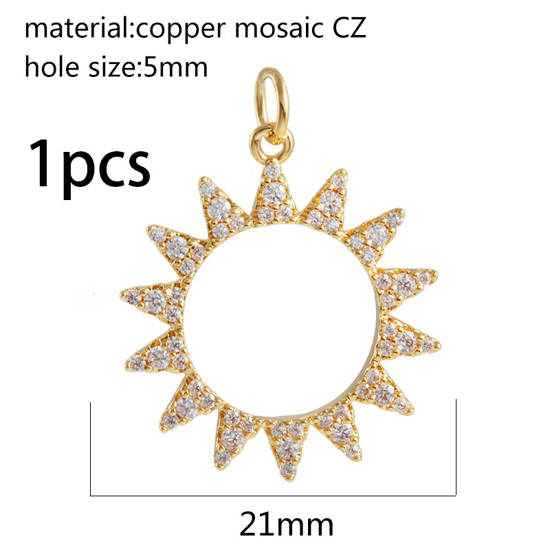 10 stücke Mond Stern Reize für Schmuck Machen Groß Sonne Blitz Reize Anhänger Diy Ohrring Halskette Armbinde Zubehör Kupfer: Stil K