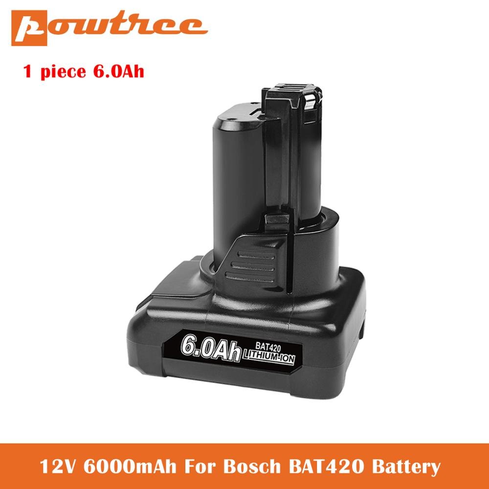 6.0Ah de repuesto para Bosch 10,8 V/12V 12V batería BAT411 BAT411A BAT412 BAT412A BAT413 BAT413A BAT414 D-70745 2607336013, 26073360: 1 Piece 6.0Ah