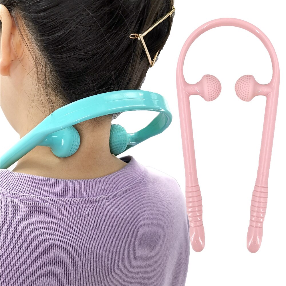 Neck Massage Tool Pressure Point Therapy Pressure Relieve Hand Roller Massage Neck Shoulder Dual Trigger Point Self Massager