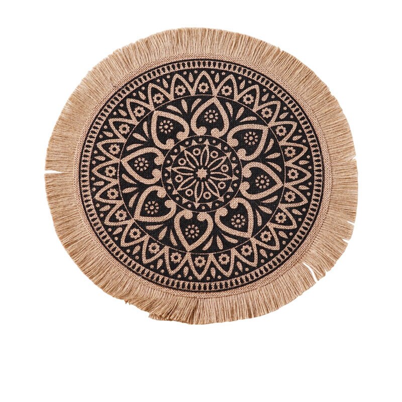 Kunststof Placemat, 6-pack Geweven Ronde Placemat Eettafelmat