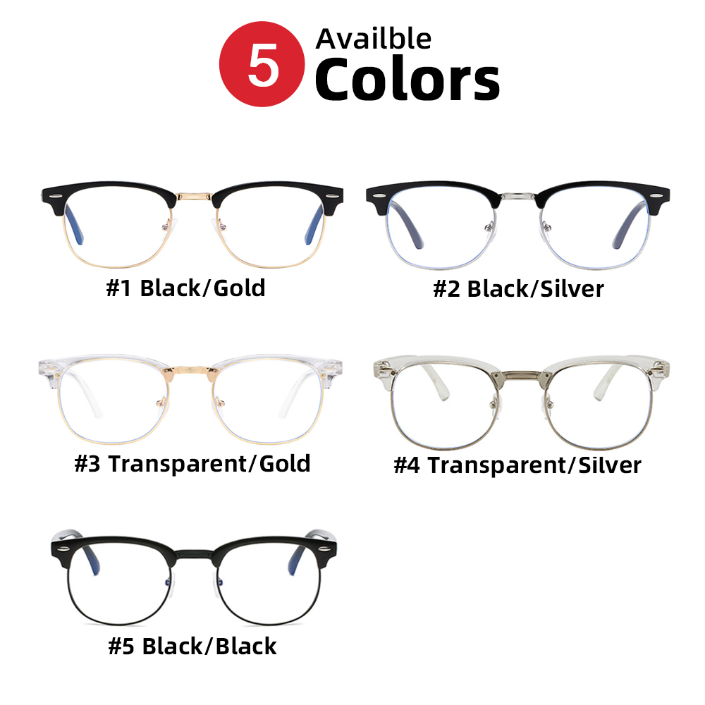 Gafas clásicas con montura transparente para hombre y mujer, lentes de bloqueo de luz azul sin montura, cuadradas, antirayos azules, para ordenador y videojuegos, 2025