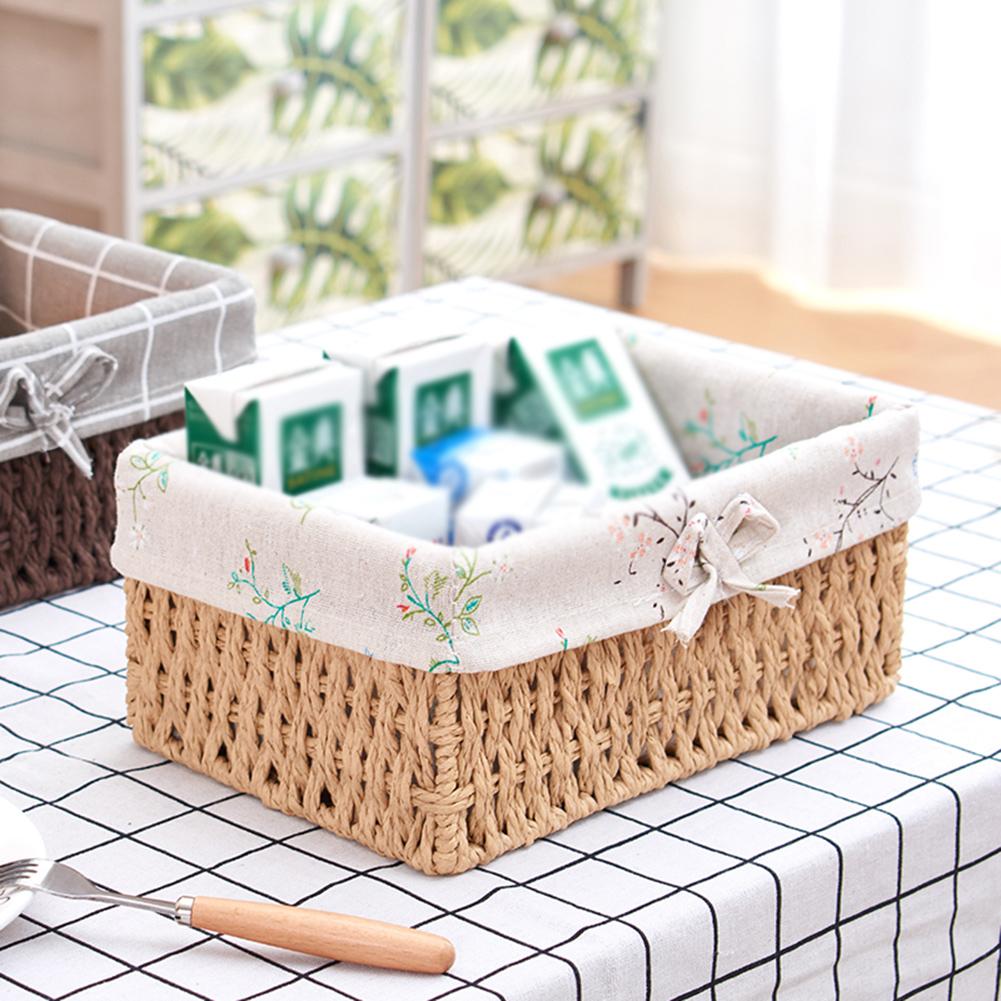 3PCS Handmade Rattan Storage Baskets Household Items Snacks Fruit Debris Laundry Finishing Willow Storage Basket