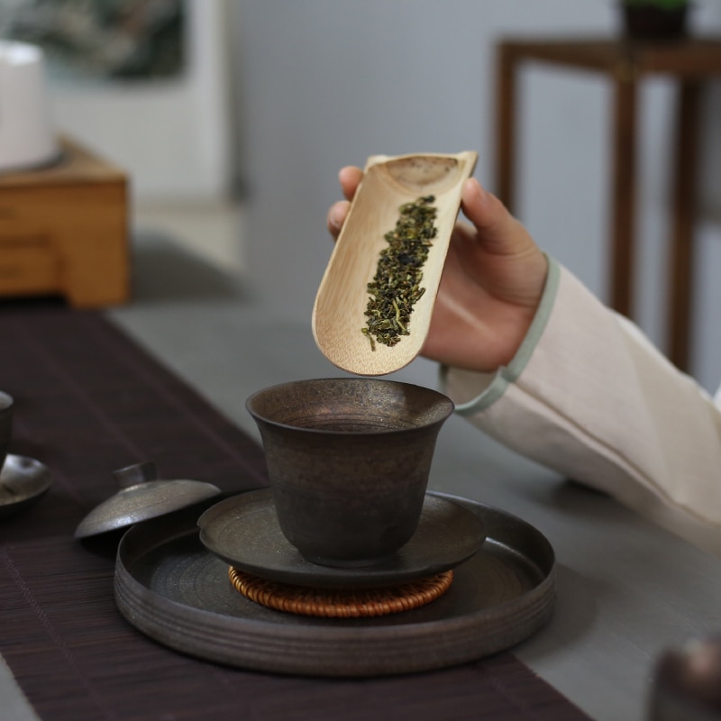 Pinny forgyldt retro gaiwan håndlavet rust glasur te terrin kinesisk kung fu te sæt te ceremoni tilbehør keramik drinkware