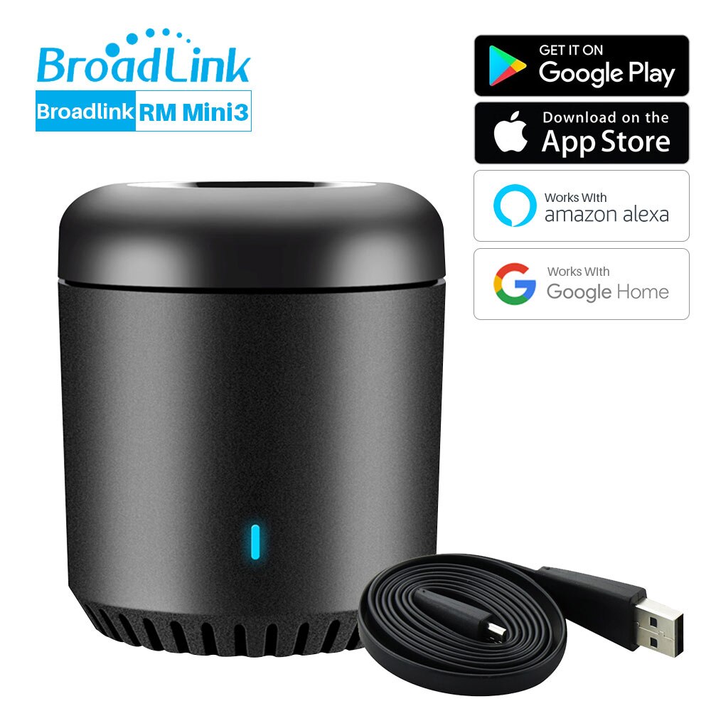 Broadlink rm mini 3 ir fjernbetjening smart home automation smart house app kontrol kompatibel med alexa ok google home mini: Rm mini 3