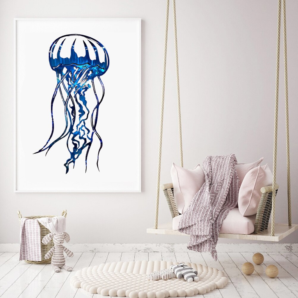 Metal Fish Wall Hanging Art Decor Bathroom Sculptures Miniatures Iron Fish Crafts Marine Home Garden Decoration Ornaments