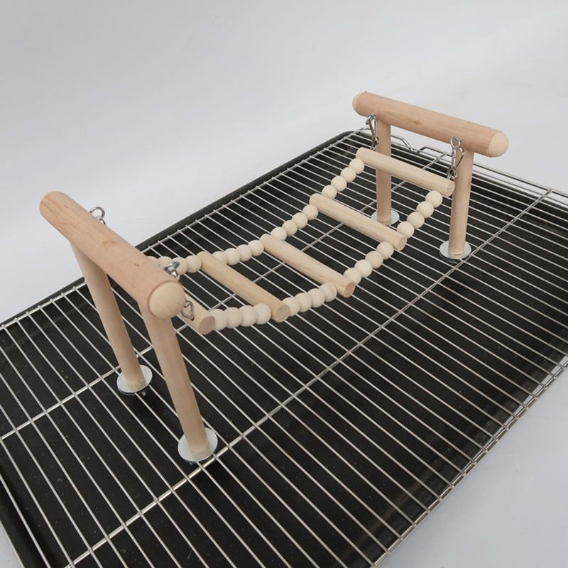 Wooden Bird Perches Stand Toy Parrot Swing Climbing Ladder Play Gyms Playground