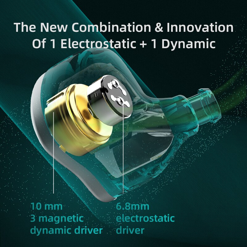 Cca nra 1 elektrostatische treibereinheiten +1 drei magnetische dynamische einheiten in-ear-kopfhörer hybrid-kabel-headset abnehmbares kabel forc 12 c10
