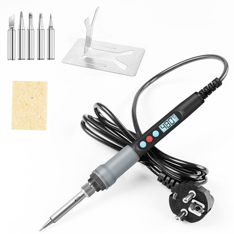 Handskit 110V/220V 90W Digitale Elektrische Keramische Heatersoldering Ijzer Kit Temperatuur Verstelbare Met 5 Tips Lassen gereedschap